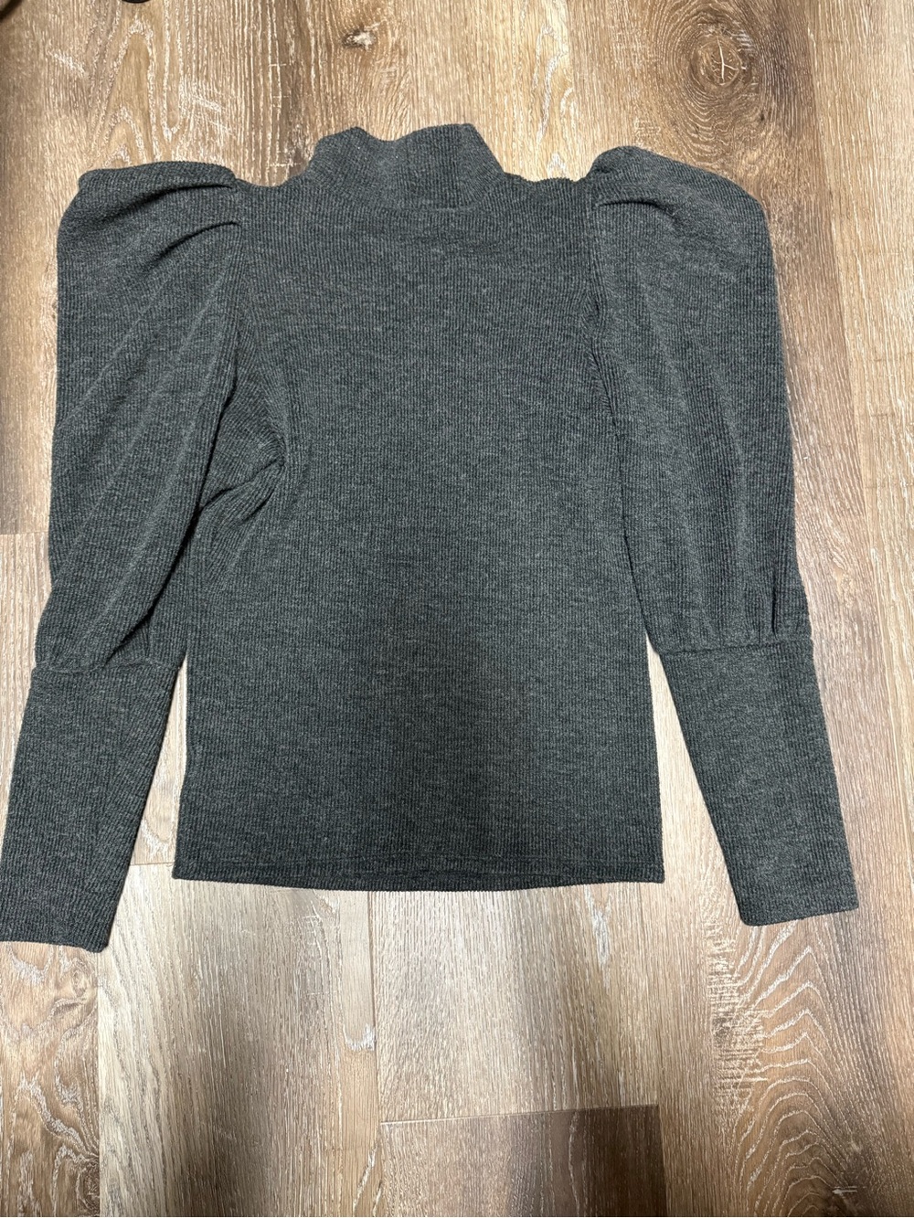 Express Grey Puffed Sleeve Sweater